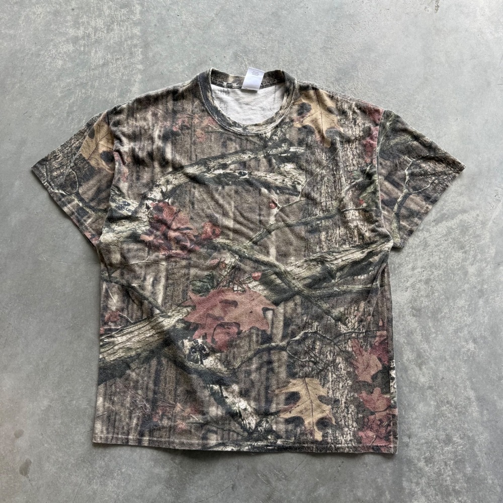 Mossy Oak Camo T-Shirt Mens XL Break-Up Infinity Hunting Tee Brown Green